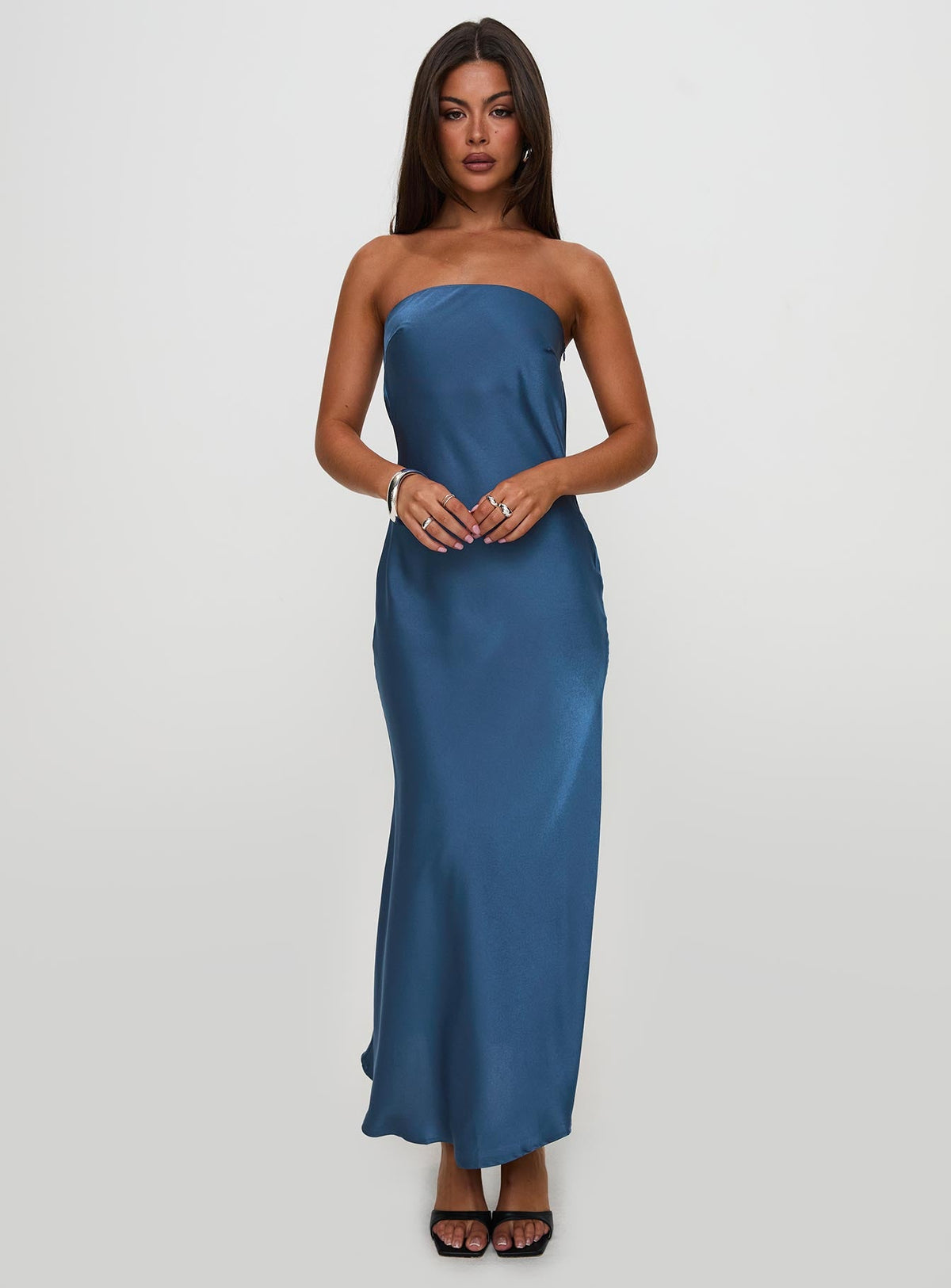 Haley Maxikleid Mittelblau