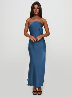 Haley Maxikleid Mittelblau