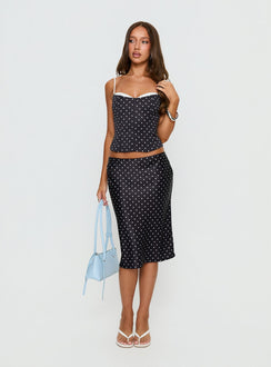 Somani Layered Korsettoberteil Schwarz Polka Dot