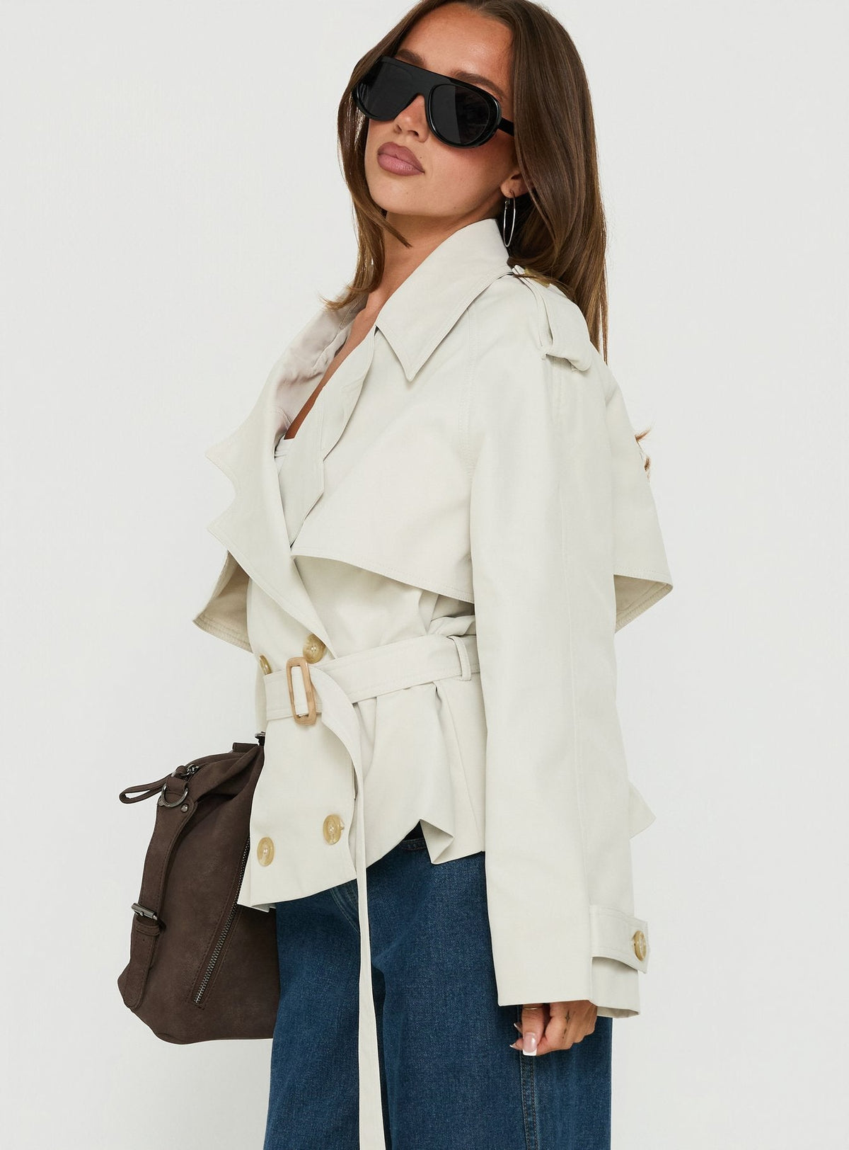 Eldora Cropped Trenchcoat Sand