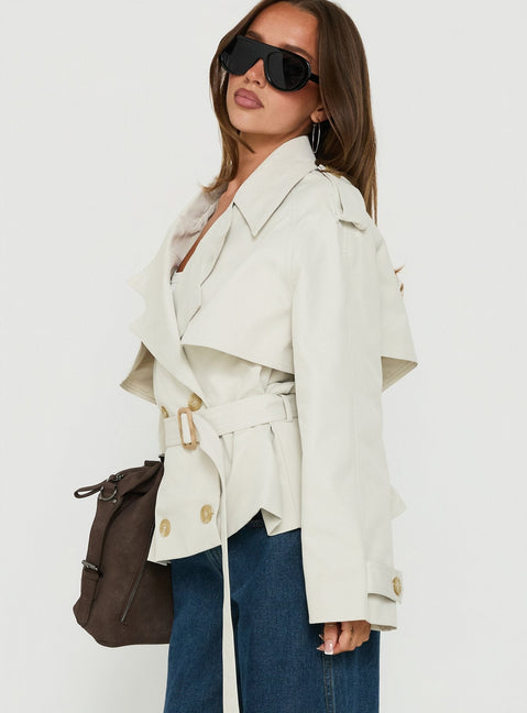 Eldora Cropped Trenchcoat Sand