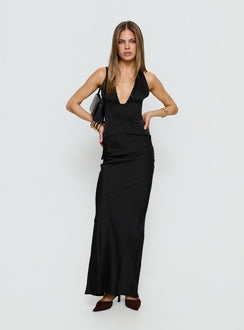 In A Trance Neckholder Korsett Maxikleid Schwarz