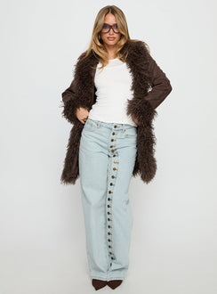 Josefina Jacke mit Kunstpelzdetails Schoko