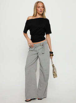 Ashlinn Off-Shoulder-Drapee-Oberteil Schwarz