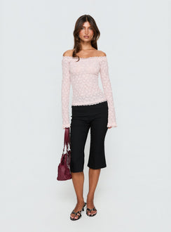 Mochapella Off-Shoulder-Top Zartrosa