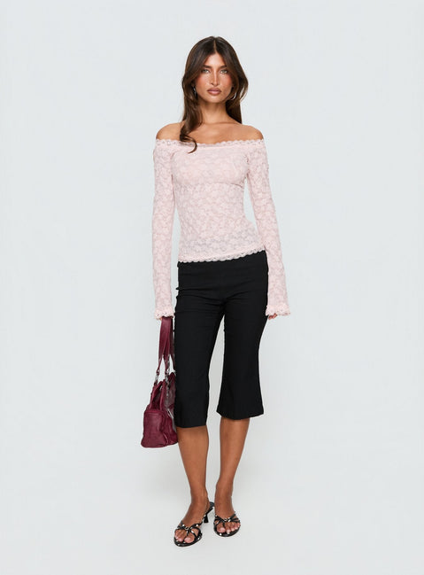 Mochapella Off-Shoulder-Top Zartrosa