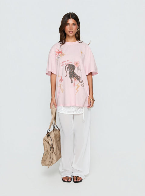 Blooming Love Oversized Graphic T-Shirt Rosa