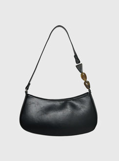 Contradiction Bead Detail Shoulder Bag Black