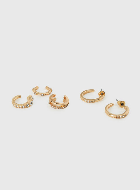 Mylla Manschetten- und Ohrring-Set Gold
