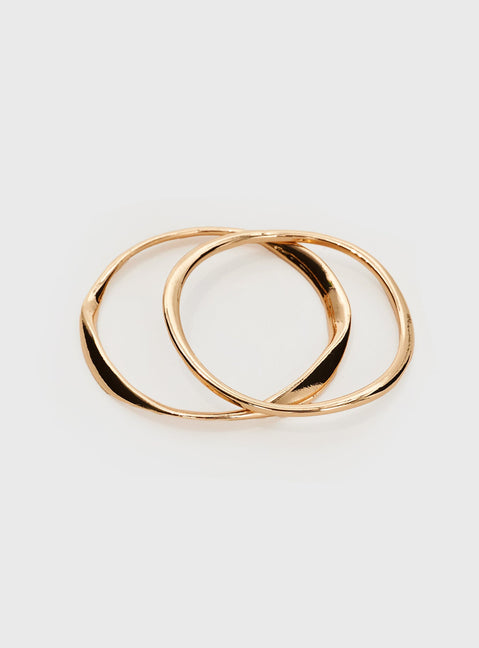 Gold-toned bracelet pack Pack of two, bangle style