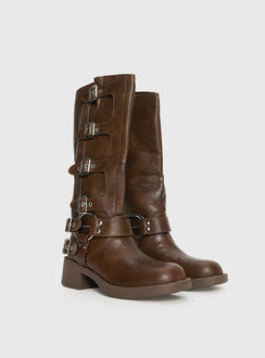 Buckle-Down Stiefel Braun