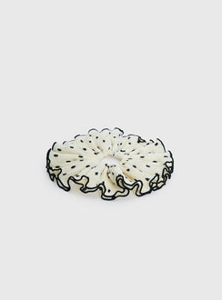 Greatest Gift Geschenk Scrunchie Weiß Tupfen