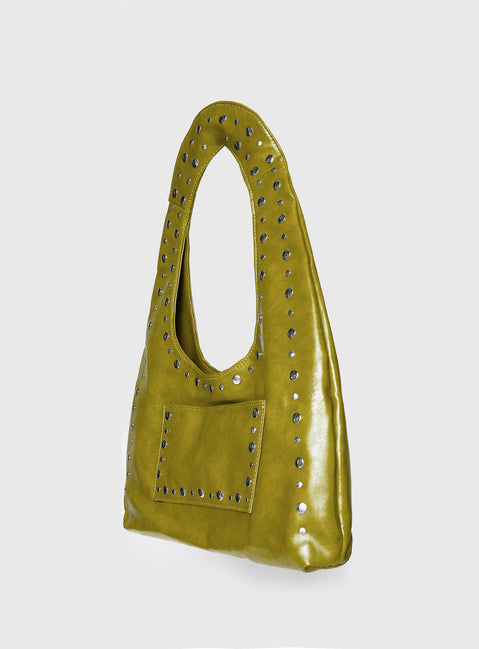 Bankes Studded Shoulder Bag Green