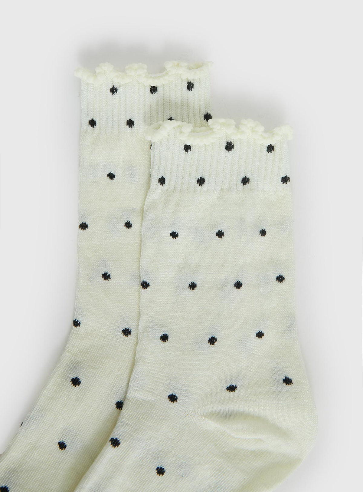 Pillowtalk Rüschensocken Creme Tupfen