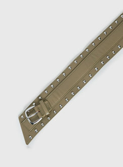 Fast Paced Stud Detail mit Nieten und Schnallen in Beige