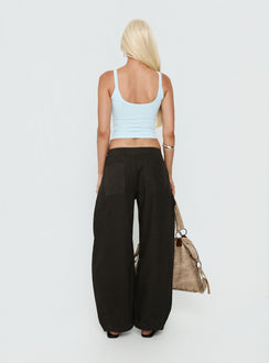 Selective Memory Low-Rise Wide-Leg Cargohose Dunkelanthrazit
