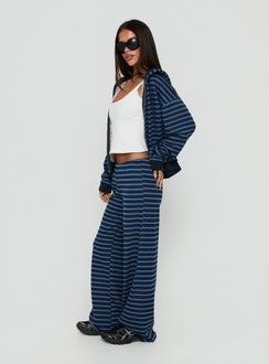 Delaeni Straight Leg Track Trousers Blue Stripe