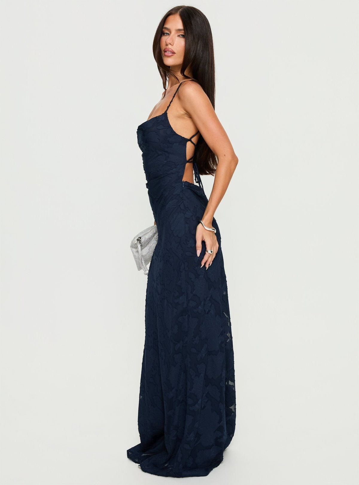Celena Maxikleid Navy Burnout