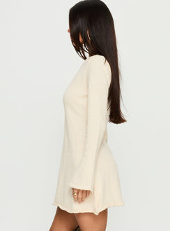 Jaede Off-Shoulder-Strick-Minikleid Creme