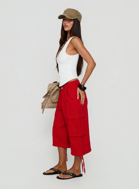 Hudsen Longline Cargo-Shorts Rot