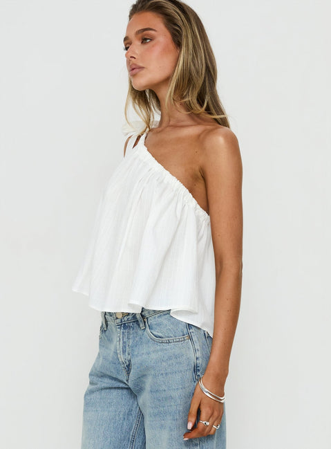 Klyne One-Shoulder-Top Weiß