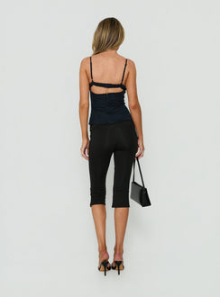 Avedon Foldover Waist Capri Trousers Black