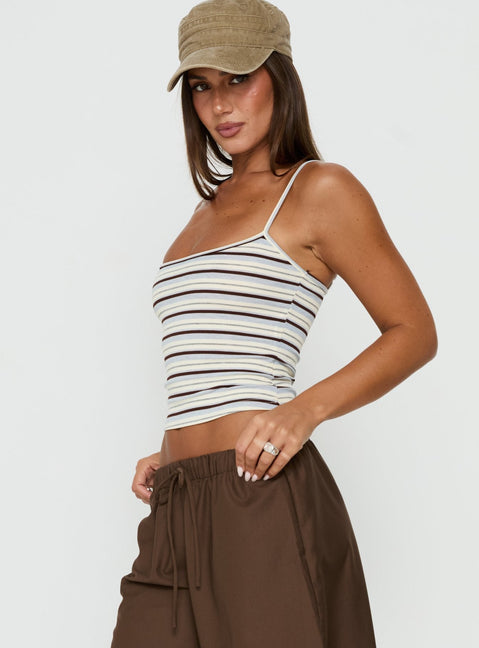 Elzie Strick-Camisole-Tanktop mit mehreren Streifen