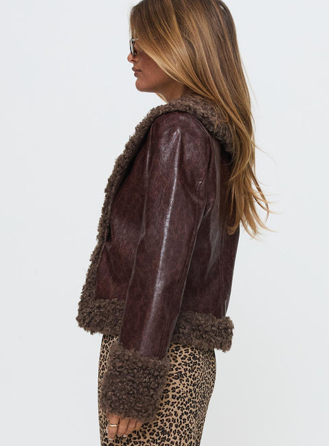 Found A Reason Kunstlederjacke Braun