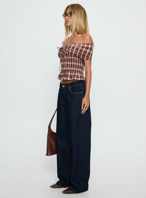 Tidal Wave Straight Leg Jeans mit niedriger Taille aus Rohdenim