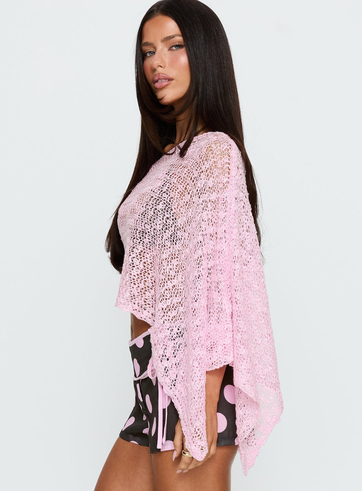 Boni Strick-Poncho Zartrosa