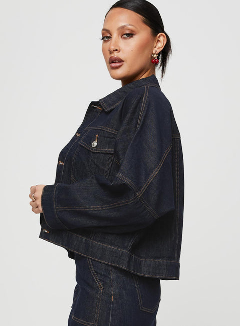 Hughes Jacke Dunkelblaue Jeans