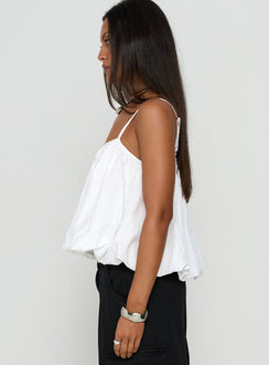 Elfina Babydoll Bubble Top Weiß