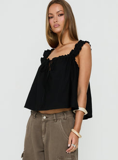 Swing Babydoll Top Schwarz