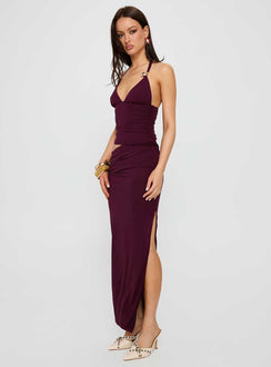 Imeraldia Hardware Halter Maxikleid Johannisbeere
