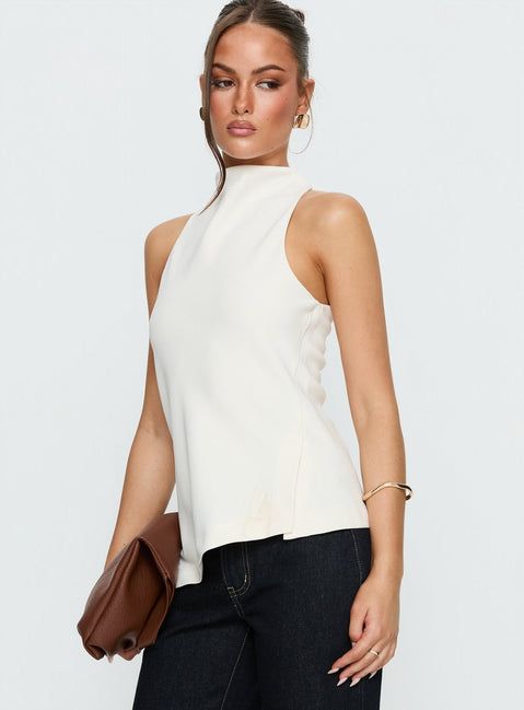 Days Get Dark Asymmetrical Top Creme