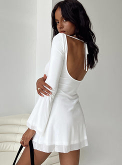 product Princess Polly Scoop Neck  Lukea Long Sleeve Mini Dress White