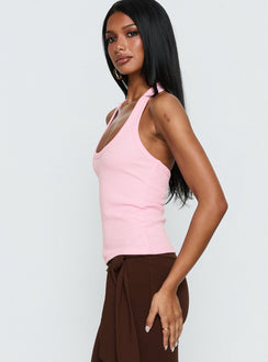 Baseline Scoop Halter Rippen-Top Rosa