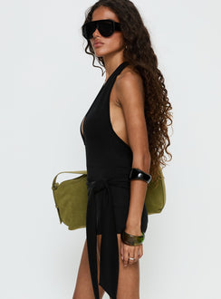 Relina Neckholder-Jumpsuit mit tiefem Ausschnitt in Schwarz
