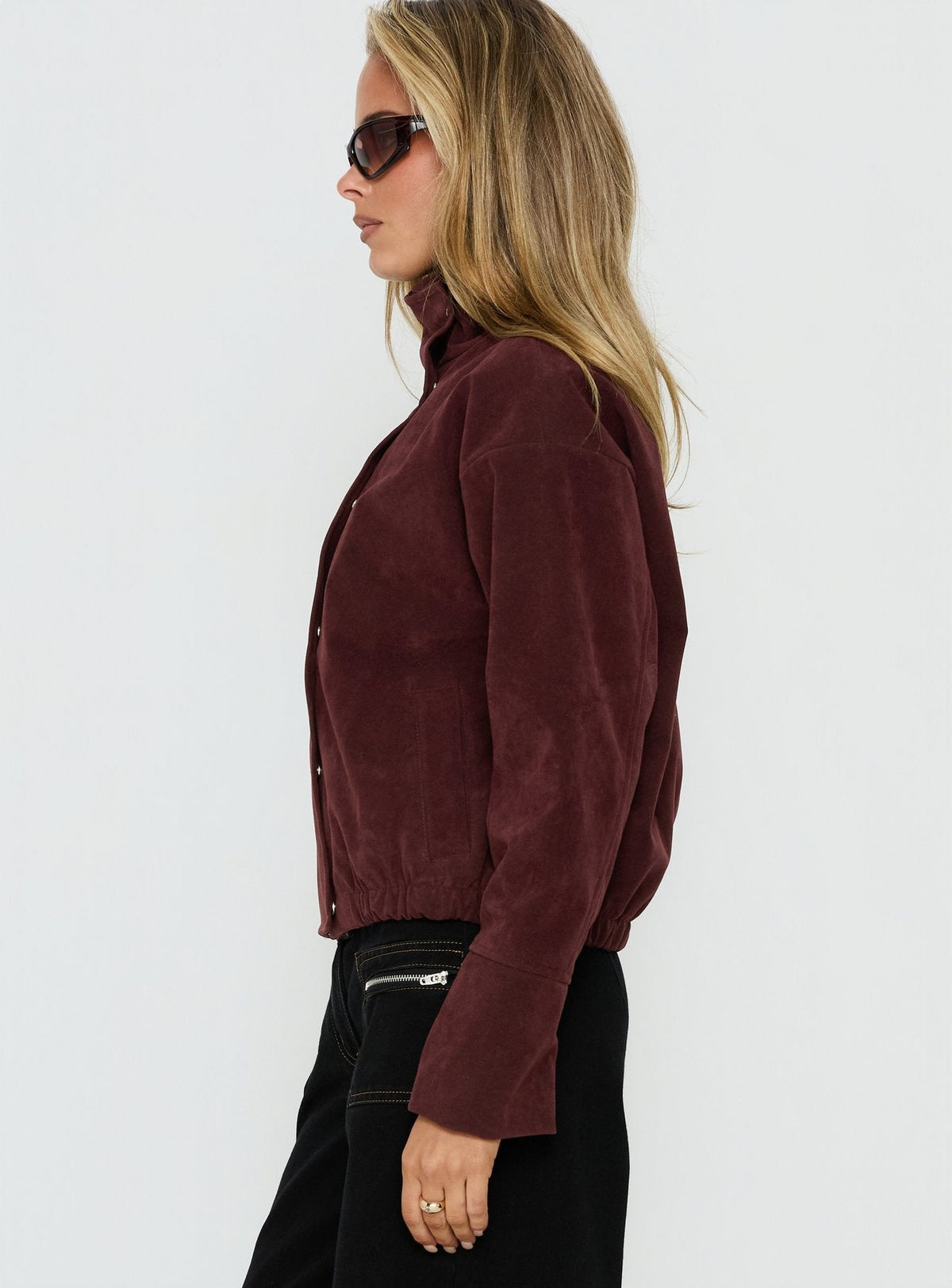 Tayne Trichterhalsjacke Bordeauxrot