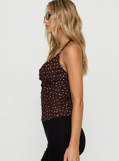 Geovana Plunge Neck Top Braun / Beige Bambi