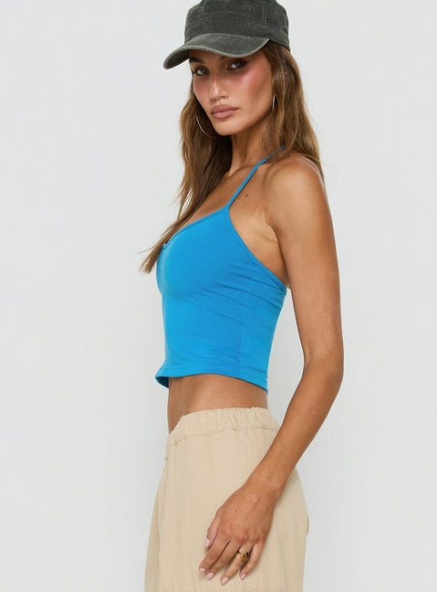 Cecilly Trim Racerback Top Blau