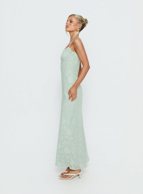 Avienna Maxi-Kleid Salbeigrün Burnout