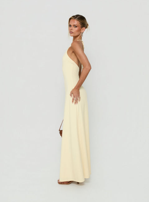 Palmas Neckholder-Maxikleid Buttergelb