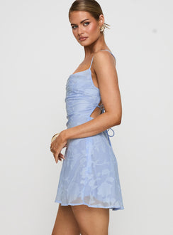 Celena Minikleid Hellblau Burnout
