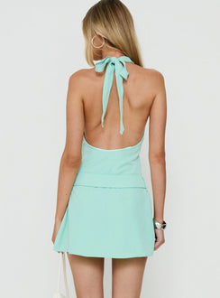 Luena Neckholder-Minikleid mit Gürtel Mint
