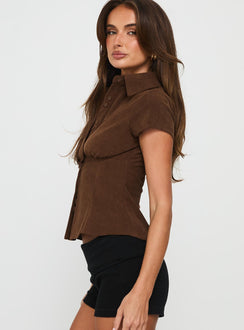 Cottesloe Cord-Bluse Schokobraun