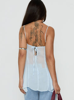 Fabriana Babydoll Transparentes Oberteil Blau
