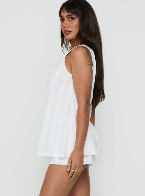 Naela Babydoll Jumpsuit Weiß