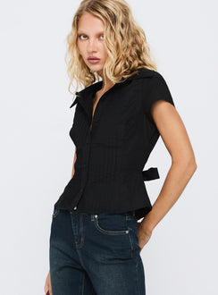 Akiyo Hemdbluse Top Schwarz