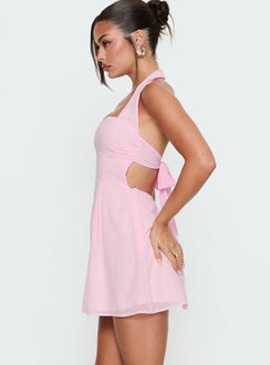 Rosamie Neckholder-Minikleid Zartrosa